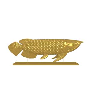 China Handicraft Plated Champagne Gold Fish Sculpture For Swimming Pool Tabletop Decoration on sale