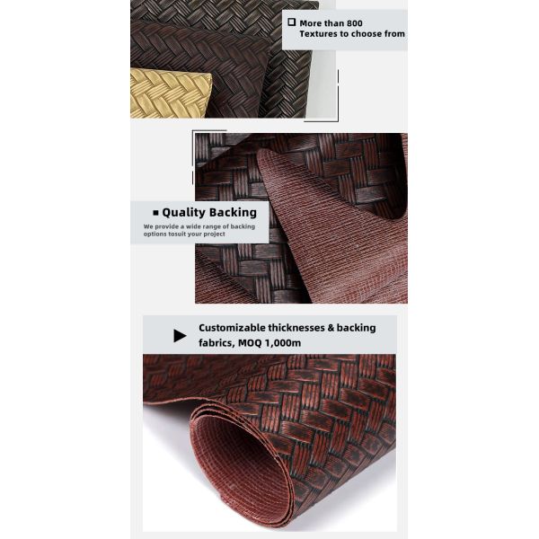 Pvc Big Mat Weave Pattern Artificial Synthetic Leather Packaging Wallet Box Shoes Notebook Faux Leather Fabric
