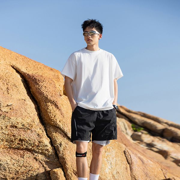 Summer Cool Breathable Moisture Wicking Quick Dry Antibacterial Solid Color Running Sports Couple Short Sleeve T-Shirt