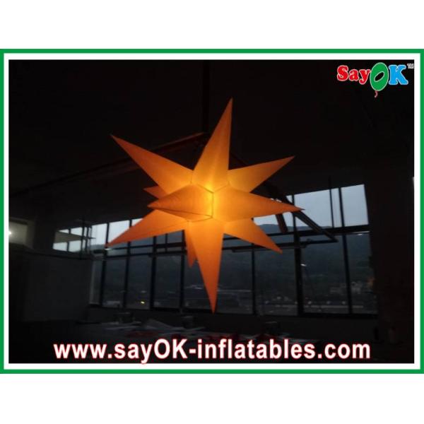 Wedding Party Inflatable Lighting Star 2m Diameter Nylon Cloth