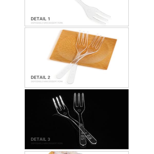 Food grade eco-friendly disposable ps material plastic two prong fork
