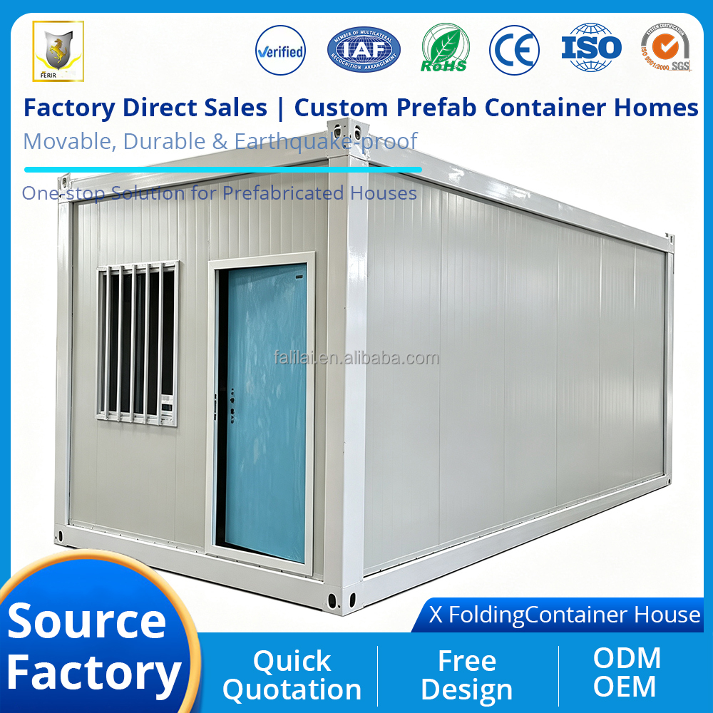 20ft Standard Prefab Flat Pack Container House Fast Assembly Detachable Access Control Container Portable Modular Living House