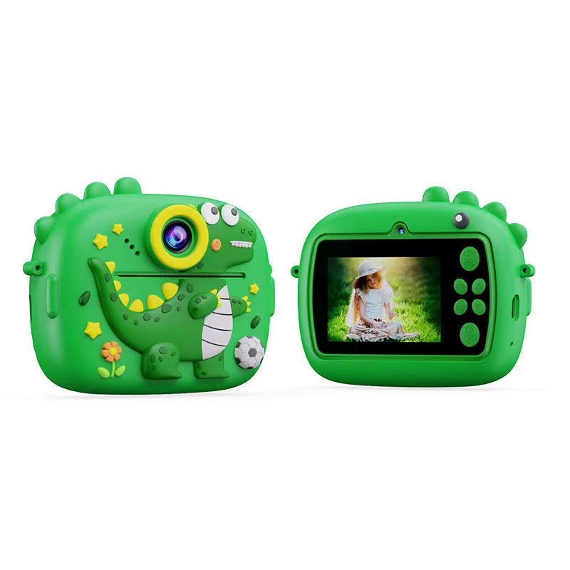 Instant Print Children's Digital Thermal Mini Camera with CMOS Sensor MicroSD Plastic 4K Video 2.4" Screen Dual Lenses