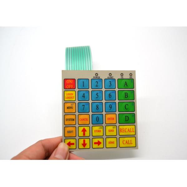 Flat / Embossed Tactile Membrane Keypad , Push Button Membrane Switch