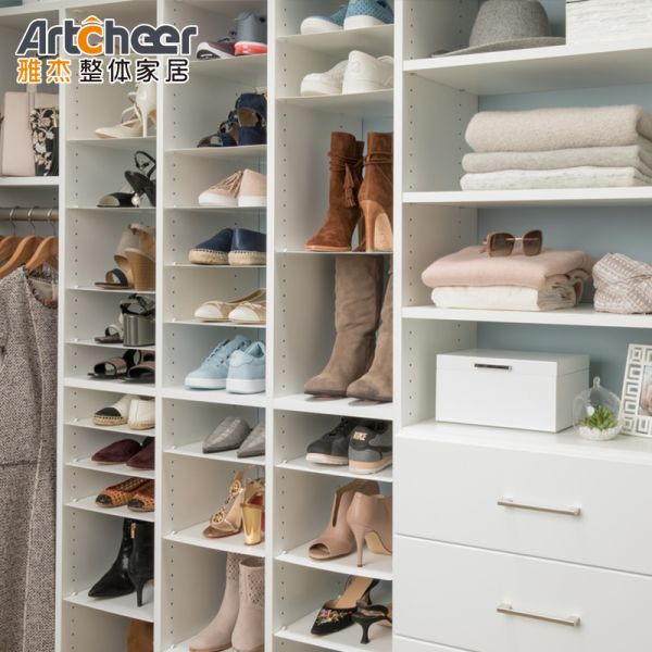 Adjustable Height Customized Size Eco-Friendly Material Shoes Cabinet and Display Rack for Hotel and Villa