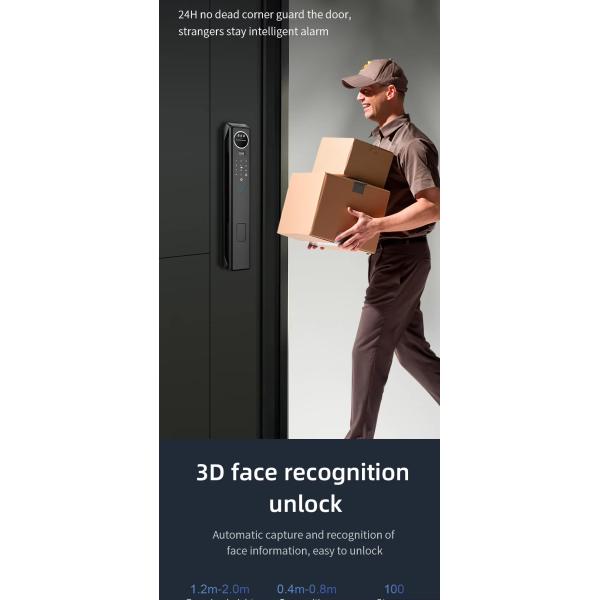 Qleung S959MAX Face Biometric Video Calling Fingerprint Recognition Key Card Tuya App Fully Automatic Smart Door Lock
