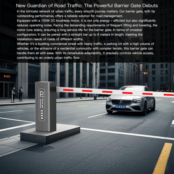HCW UHF Reader Parking Boom Barrier Automatic Rising Arm Barrier Gate Multi Speed