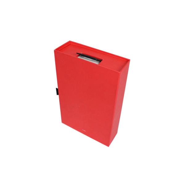 Red Storage Cardboard Paper Gift Box Custom Design Flocking Print