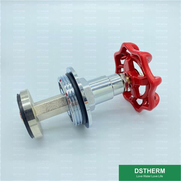Customized Heavier Type Valve Cartridges With Handle Brass Threaded Stop Valve Cartridge Chrome Plated Top Part