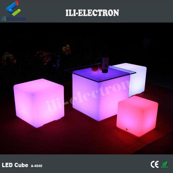 waterproof colorful light up cube chair