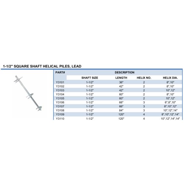 Solid Square Shaft Round Corner Helical Screw Anchors Pile