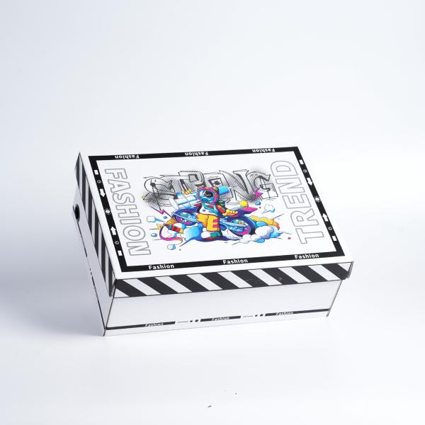 Eco-friendly Single Side Coating Rigid Cardboard Shoe Storage Box for Spot Goods