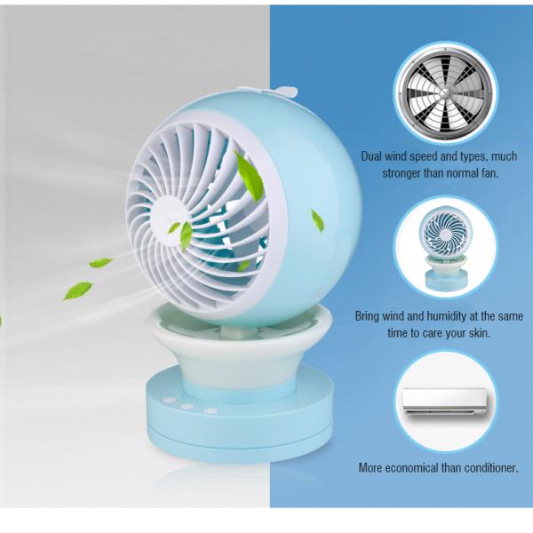 Mulit-function Extremely Mini Cool Fan Strong Wind Spray Mist Dual Speed Night Light Humidifier Beauty GK-CF02