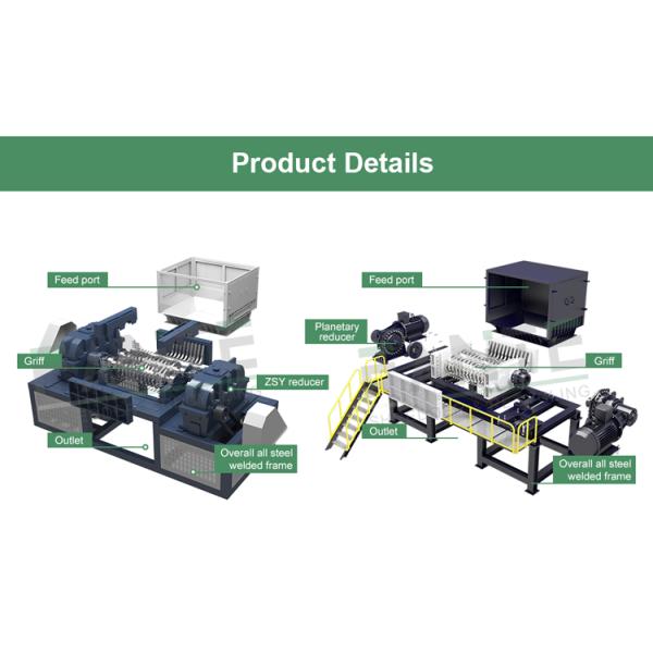 Double Shaft Shredder for Phones Computers Routers Printer Shells and Mixed Electronic Waste
