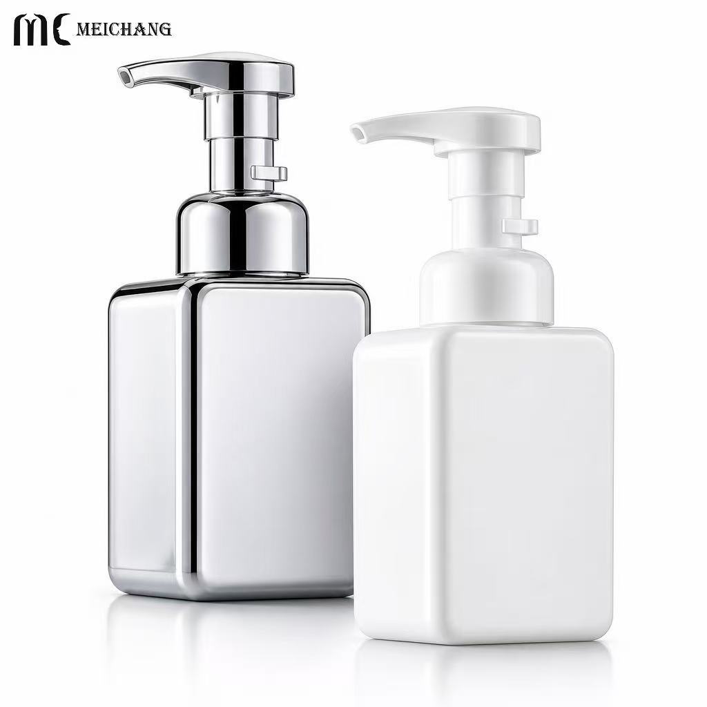 500ml / 600ml Refillable Square PET Foaming Pump Bottle, with a 1.5cc foaming dispenser(MC-1806)