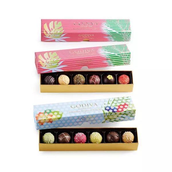 custom six pieces chocolate candy packaging box confection packaging gift box with foil stamping