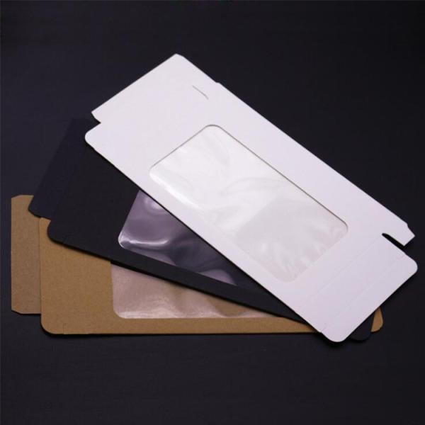 Kraft Paper Phone Case Window Box Packaging No Printing Gift with Clear Window