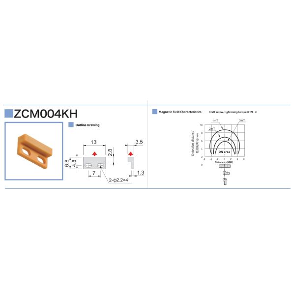 Customizable M2.5 Hole Applicable Switch Magnets for Magnetic Proximity Sensor Long Range Magnetic Field Detection ZCM003KH