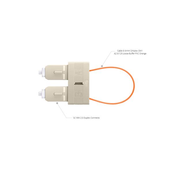 SC MM Fiber Optic Loopback module patch cable OM1 62.5 / 125 , OM2 50 /125 LSZH With Black Plastic Shell