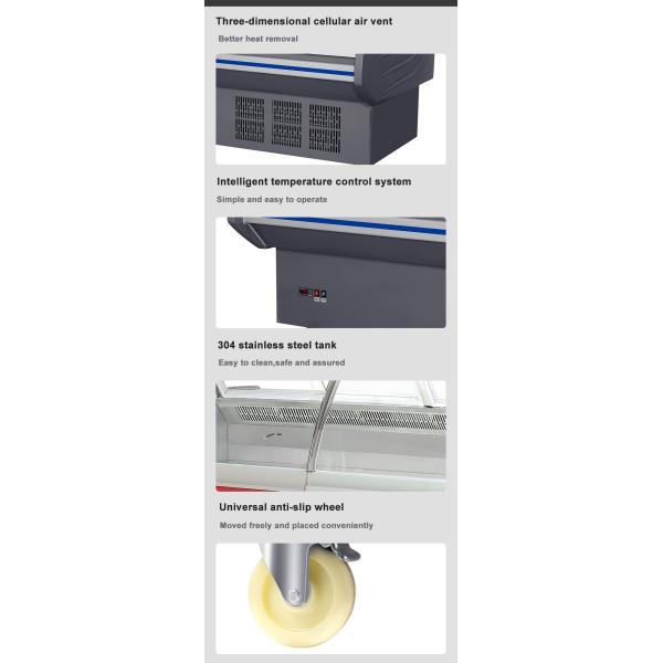 Multifunctional Glass Deli Showcase Single Temperature Deep Fridge