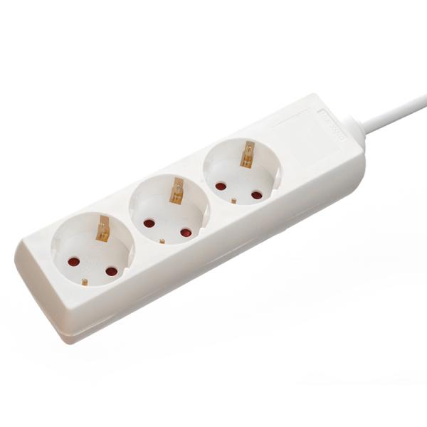 Various Standards 3*0.75mm Power Cable Multi Plug Power Socket Extension 3 Way Universal Extension Cable 250V/16A White