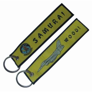 Quality Embroidery PMS Custom Woven Keychain pantone Merrow Border for sale