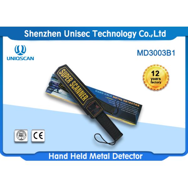 Body Scanner Hand Held Security Metal Detectors , Black Portable Hand Scanner
