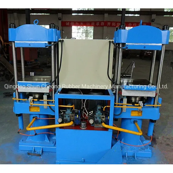 0.5MN Total Pressure Hydraulic Vulcanizing Press with PLC Control System and Column Structure