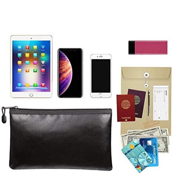 Fireproof Document Bag Waterproof High-Temperature Resistant Storage Pouch for A4 Files Business and Home Use Moisture-Proof & Zipper Seal