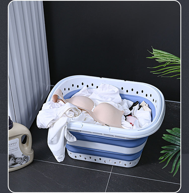 Creative Folding Wall-Mounted Portable Plastic Modern Simple Extra Large Thickened Kitchen Bathroom Laundry Basket Foot Bath