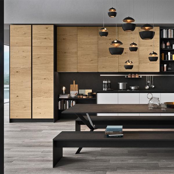 Practical Home Contemp Real Wood PVC Kitchen Cabinets