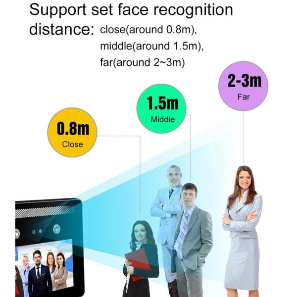 WDR IPS HD Face Recognition Attendance Machine Visible Light Time Recording