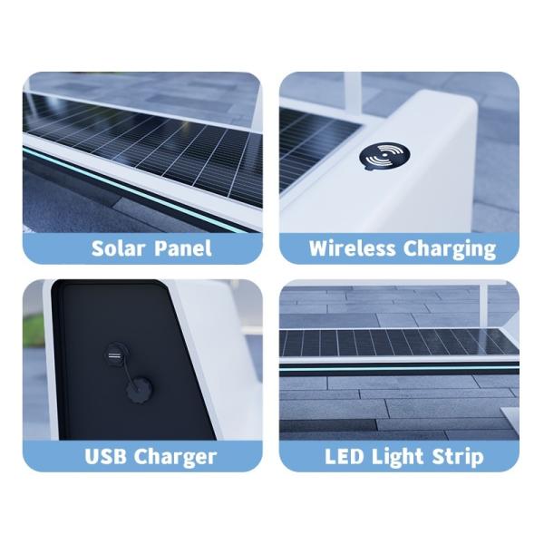 Advertising Scrolling Solar Smart Bench Outdoor Park Solar Bench With Digital Screen