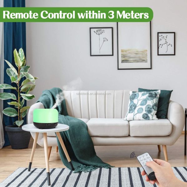 Remote Control 500ml Aromatherapy Essential Oil Diffuser with LED Light Air Humidifier for Office Home Study Yoga Spa