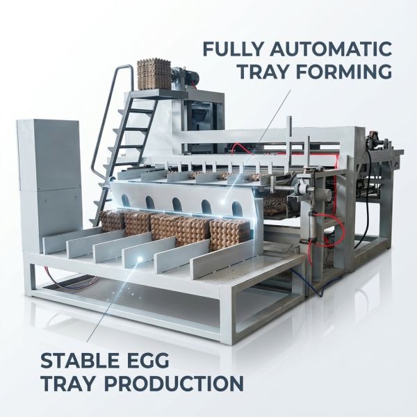 Automatic stacking system for finished paper trays