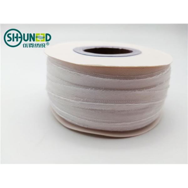 Eco - Friendly Woven Interlining Woven Edge Covered Tapes For Garment Shirts / Suits