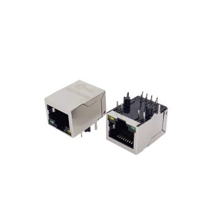 Right PCB Mount LED Transformer RJ45 Modular Jack