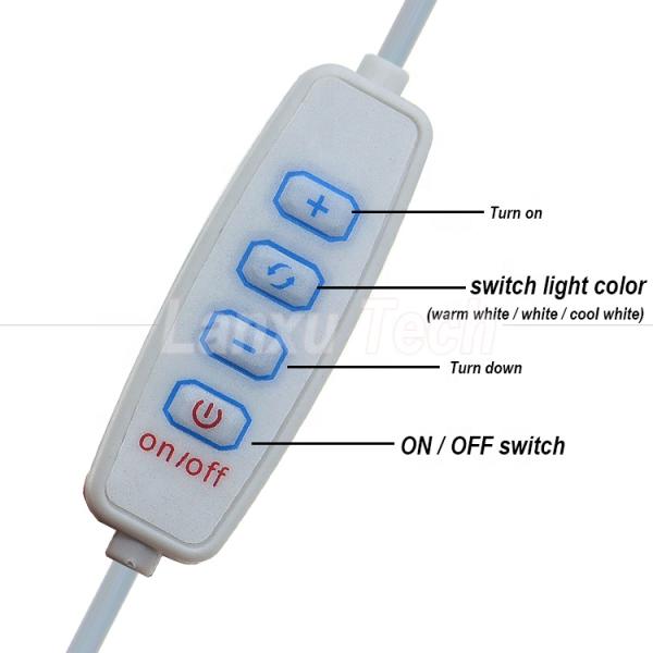 5V Output Stepless Dimming ON OFF Switch USB Dimmer Cable for LED Light Strip Lamp