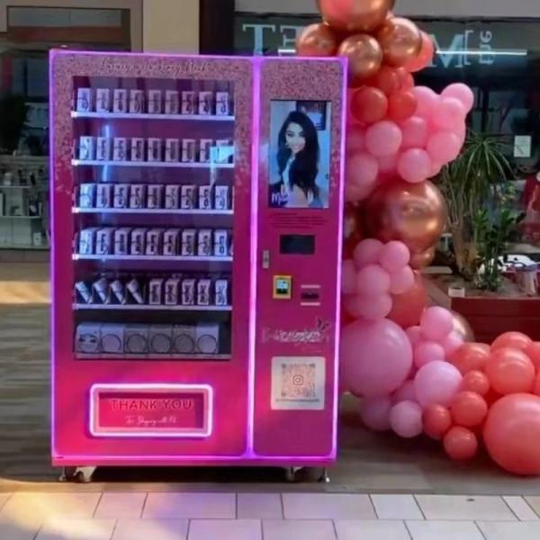 Cheaper Price Small Vending Machine Customized pink Vending Machine for False Lashes and Cosmetic Items with Coin Cash apple Pay