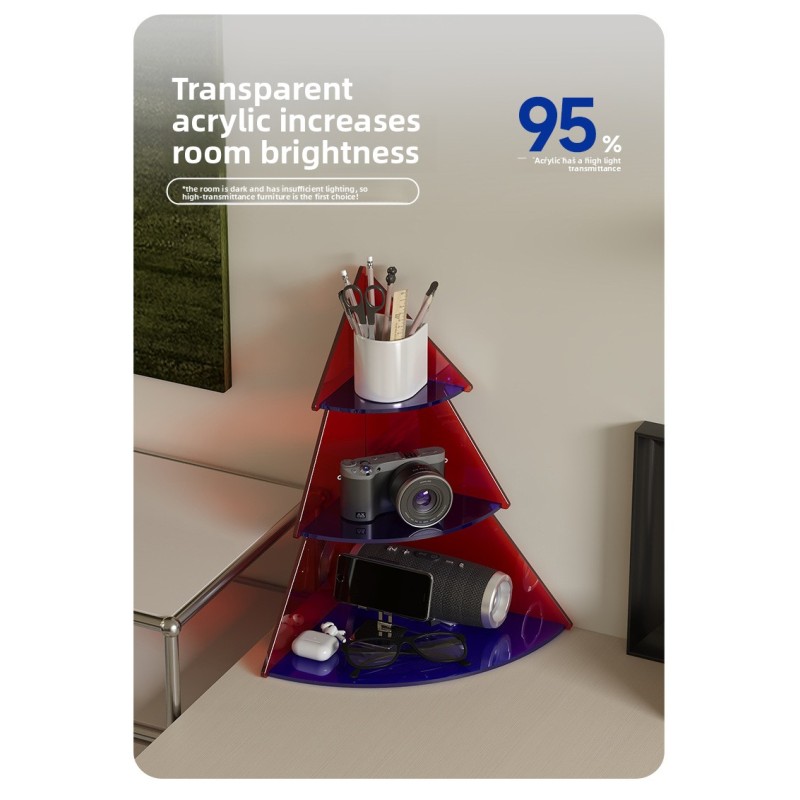 New Style High-End Thickened Highly Transparent Standing Triangle Three-Layer Minimalist Modern Cosmetic Acrylic Storage Rack