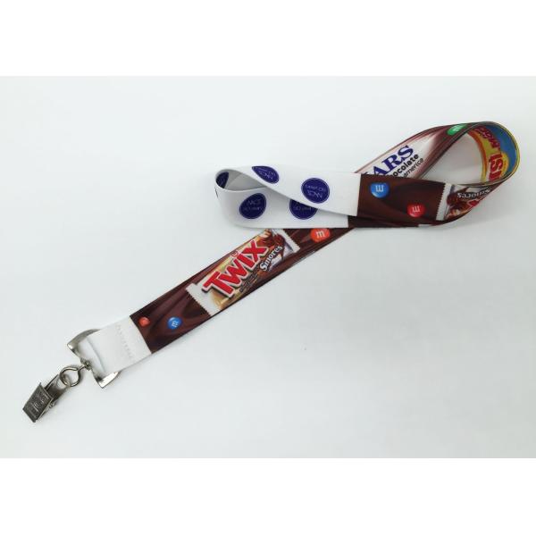 Polyester Printing Dye Sublimation Lanyards , Id Badge Neck Strap With Custom Logo