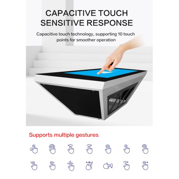 43 inch indoor waterproof restaurant self service ordering smart touch screen coffee table kiosk interactive tables