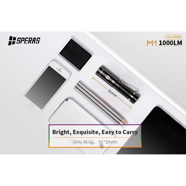 Rechargeable Super Bright 1000lm EDC Pocket Flashlight