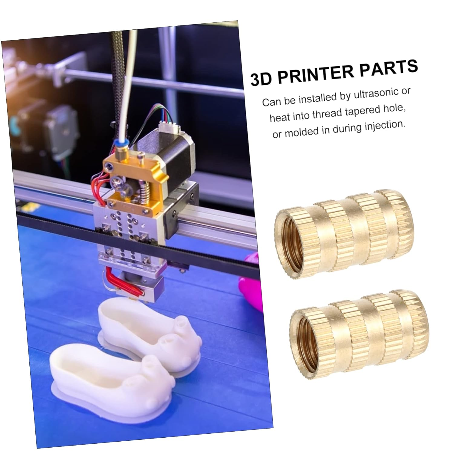 Brass Heat Set Inserts for 3D Printed Parts Custom Thread Non Standard Precision Fasteners