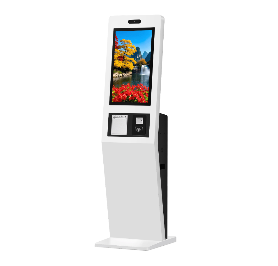 Smart Capacitive Touch Kiosk with Advanced Biometrics Modular Design and Split-Screen Functionality