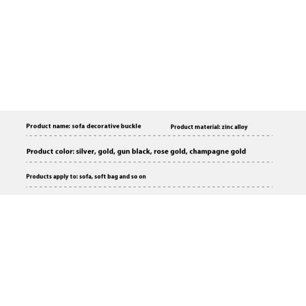 Sofa Decoration Pull Button Soft Bag Buckle Metal Headboard Back Button Zinc Alloy Hardware Buckle Small Accessories