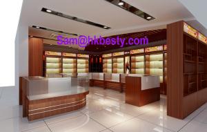 China High end shop-in-shop jewellery display cabinets and timber veneer showcases on sale