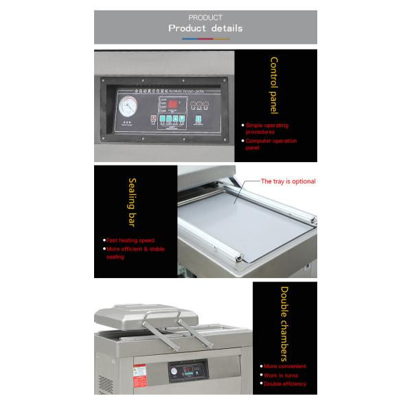 Plastic Packaging Double Chamber Vacuum Bag Sealer for Dry Food Vegetable Fish Fruits