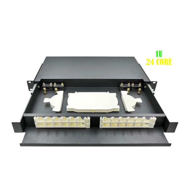 Network 1U Rack Fiber Patch Panel 24 Port Drawer Type Terminal Rack Mount