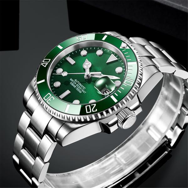 Luminous 20mm Automatic Mechanical Watch 5ATM Luxury Diver Automatic Watch